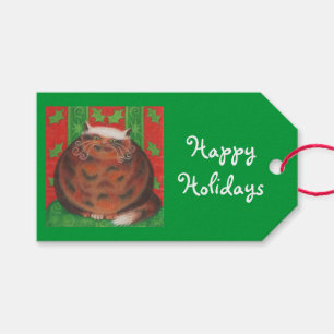 Christmas Pud Happy Holidays gift tags green