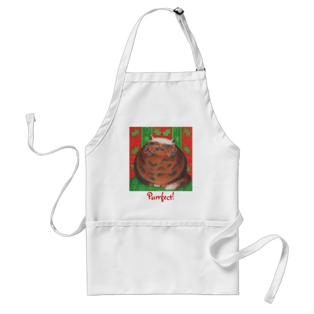Christmas Pud 'Purrfect!' apron (Front)