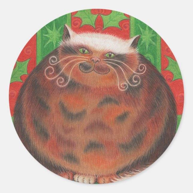 Christmas Pud round sticker (Front)