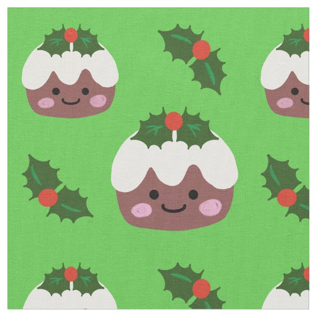 Christmas Pudding 2 Fabric (Close Up)