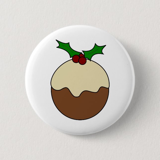 Christmas pudding 2 inch round button (Front)