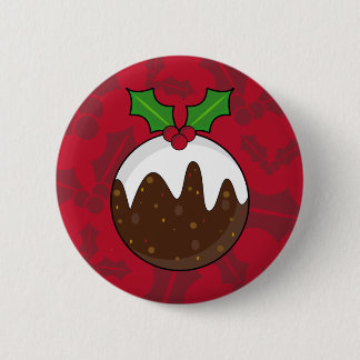 Christmas Pudding Button Badge