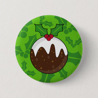 Christmas Pudding Button Badge