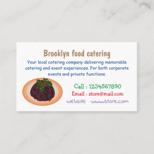 Christmas pudding cartoon illustration business card