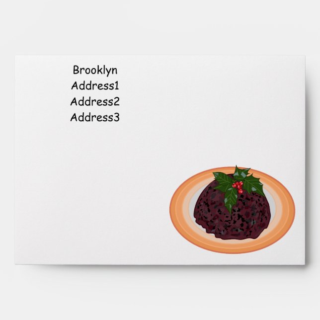Christmas pudding cartoon illustration envelope (Front)