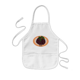 Christmas pudding cartoon illustration  kids apron
