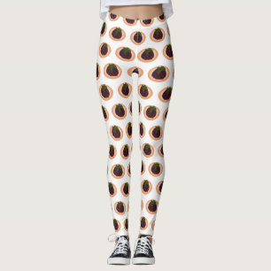 Christmas pudding cartoon illustration  leggings