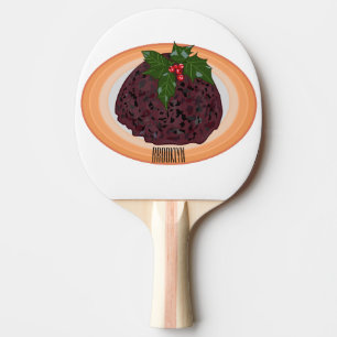 Christmas pudding cartoon illustration  ping pong paddle