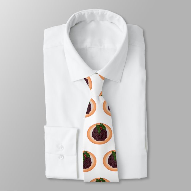 Christmas pudding cartoon illustration tie (Tied)