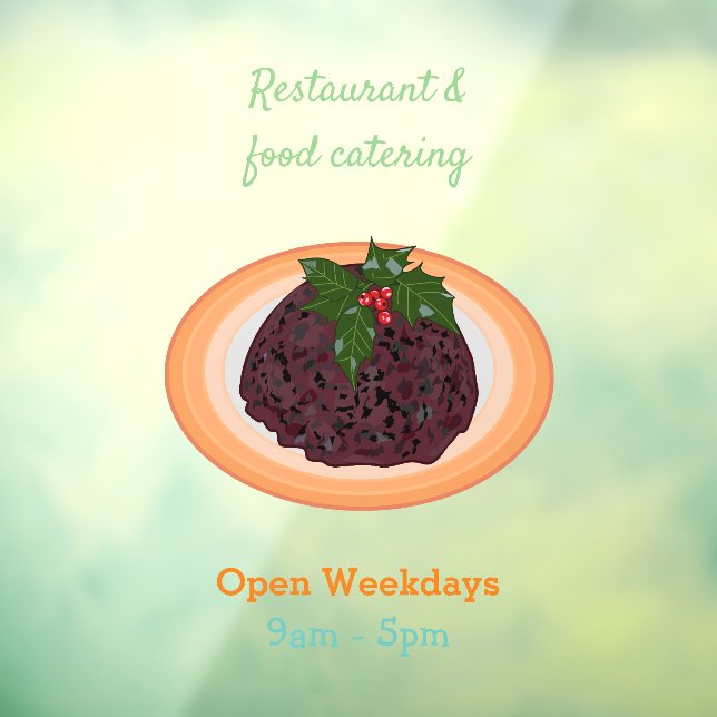 Christmas pudding cartoon illustration window cling (Sheet 3)