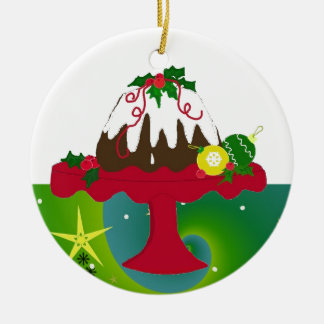 Christmas Pudding Ceramic Ornament
