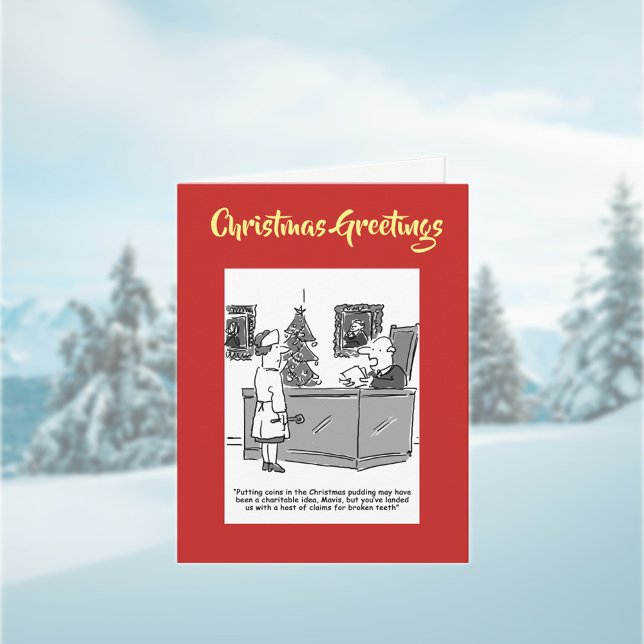 Christmas Pudding Christmas Card with QR Code (Creator Uploaded)