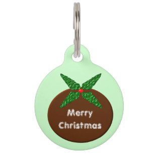 Christmas Pudding Custom Dog Tag