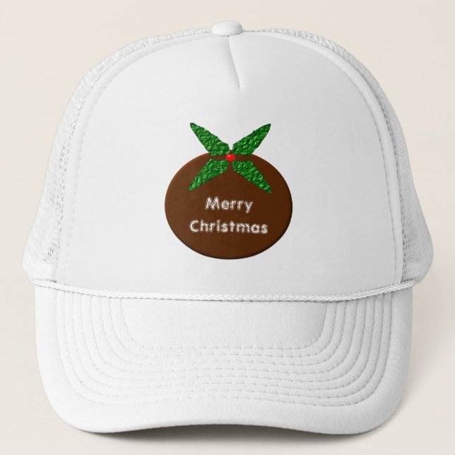 Christmas Pudding Custom Festive Trucker Hat (Front)