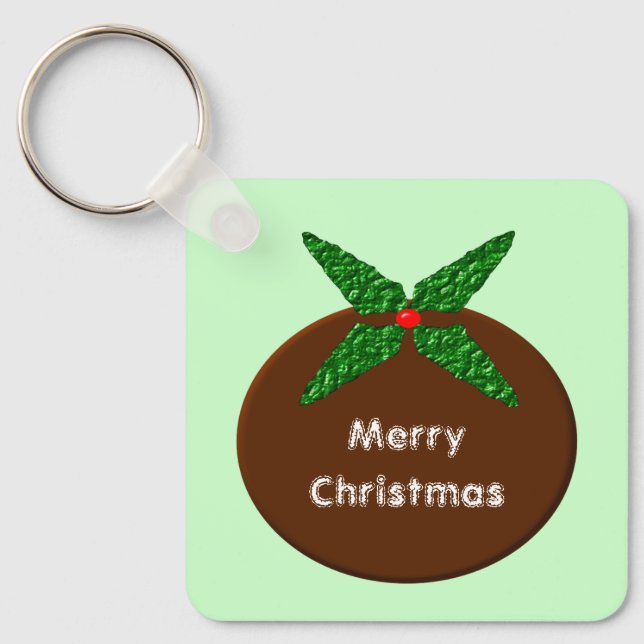Christmas Pudding Custom Keychain (Front)
