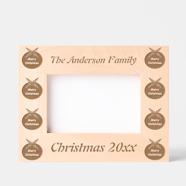 Christmas Pudding Customizable Etched Frames (Front)