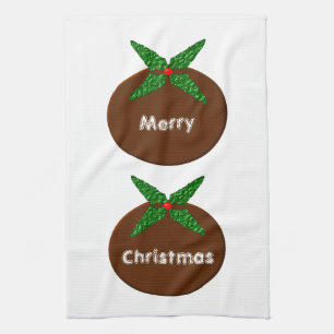 Christmas Pudding Customizable Kitchen Tow Towel