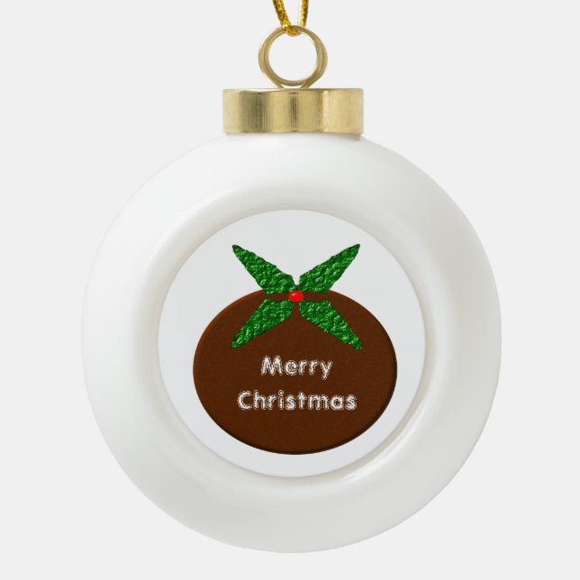 Christmas Pudding Customizable Ornament (Front)