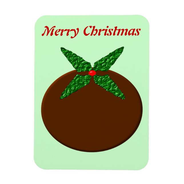 Christmas Pudding Customizable Premium Magnet (Vertical)