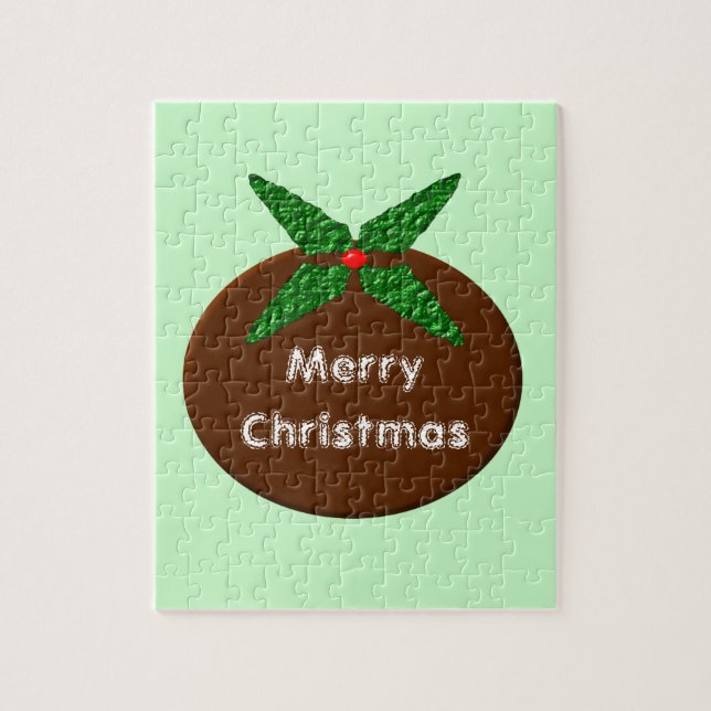 Christmas Pudding Customizable Puzzle (Vertical)