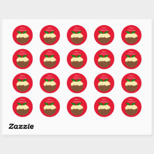 Christmas Pudding Design Christmas Classic Round Sticker