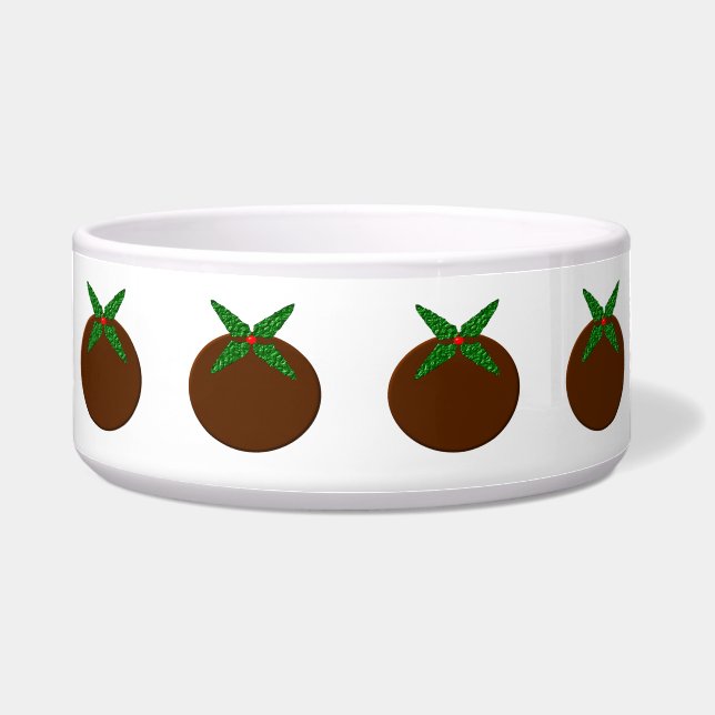 Christmas Pudding Dog Bowl (Front)