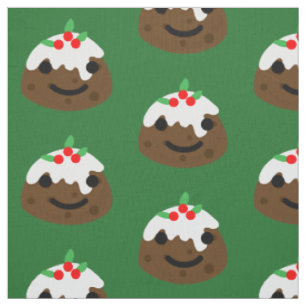 christmas pudding emoji fabric