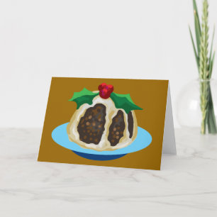 Christmas pudding holiday card