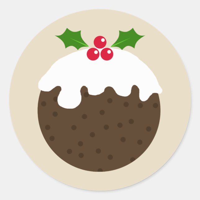 Christmas pudding illustration sticker (Front)