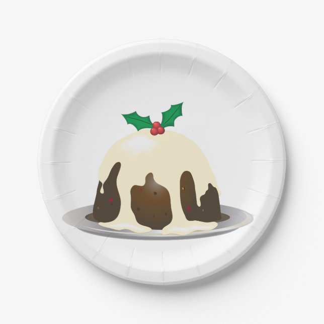 Christmas Pudding Paper Plates (Front)
