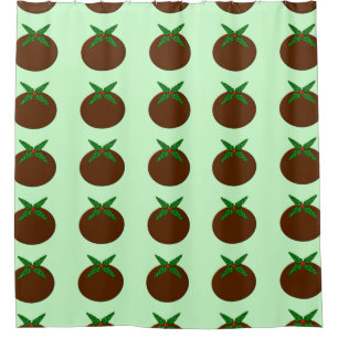 Christmas Pudding Shower Curtain