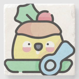 christmas pudding stone coaster