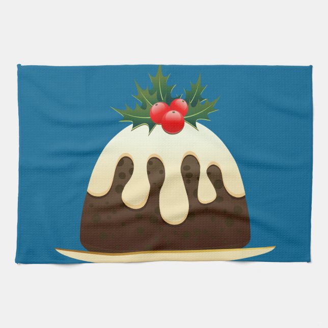 christmas puddings kitchen towel (Horizontal)