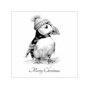 Christmas Puffin. customizable Self-inking Stamp