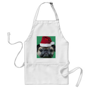 Christmas pug apron