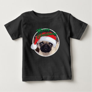 Christmas Pug - Baby Fine Jersey T-Shirt