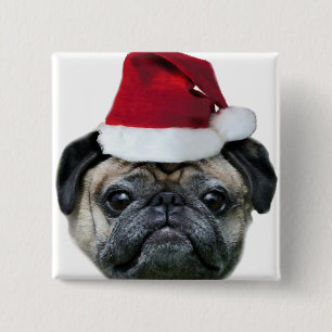 Christmas pug button