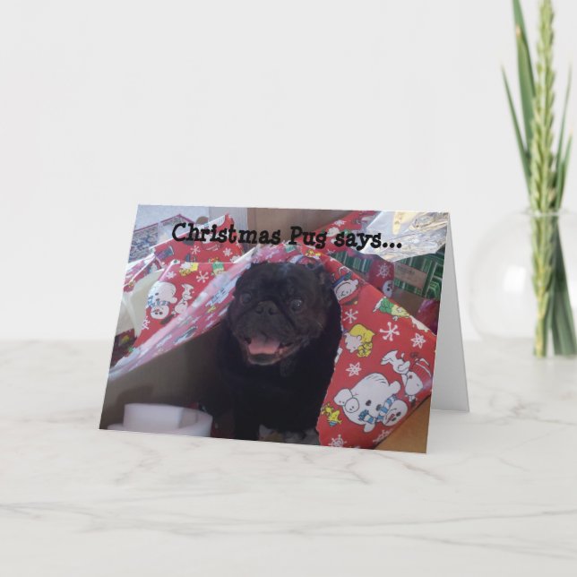 Christmas Pug Christmas Card (Front)