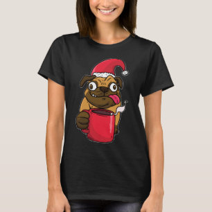 Christmas Pug Christmas Coffee Mulled Wine Xmas Sa T-Shirt