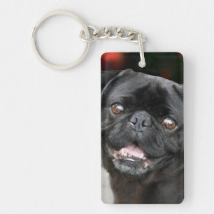 Christmas pug dog keychain