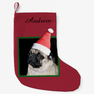 Christmas pug dog small christmas stocking