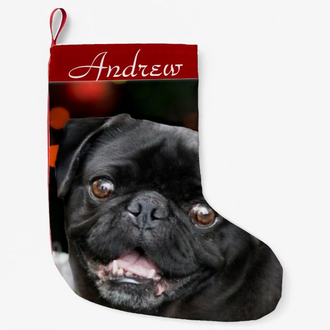 Christmas Pug dog stocking (Front)