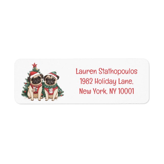 Christmas Pug Dogs (Front)