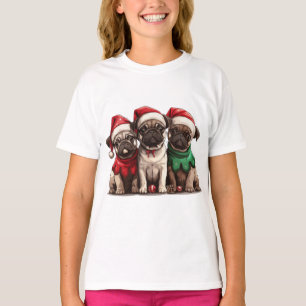 Christmas Pug Dogs T-Shirt