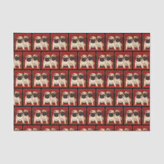 Christmas pug dogs tissue paper