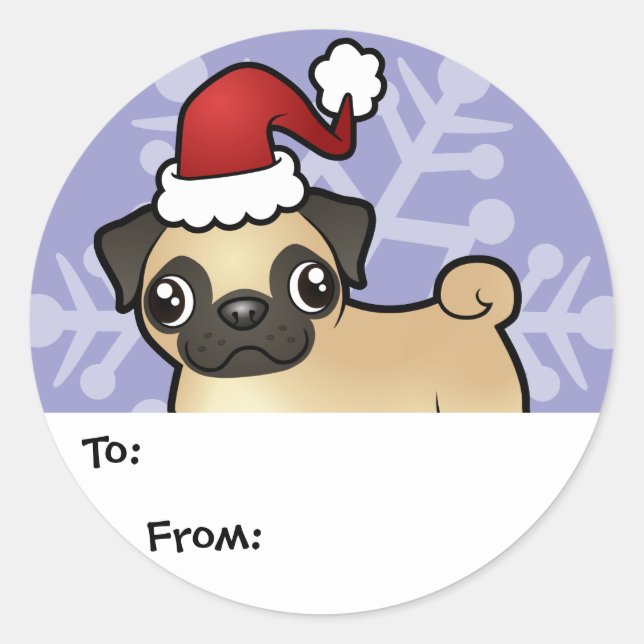 Christmas Pug Gift Tags (Front)
