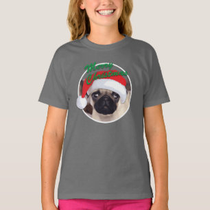 Christmas Pug Girls' Bella+Canvas Jersey T-Shirt