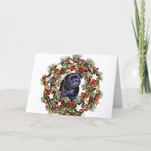 Christmas Pug greeting card