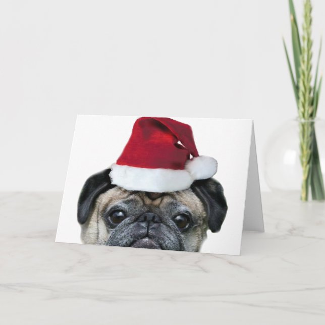Christmas pug greeting card (Front)