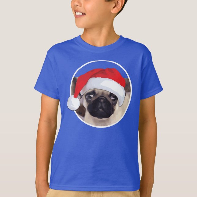 Christmas Pug - Kids' Basic Hanes T-Shirt (Front)